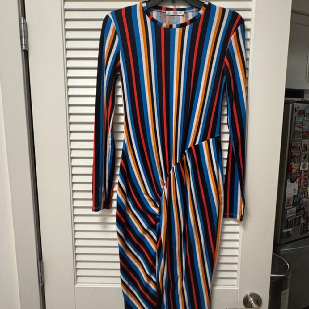 Zara Vibrant Striped Long Sleeve Dress